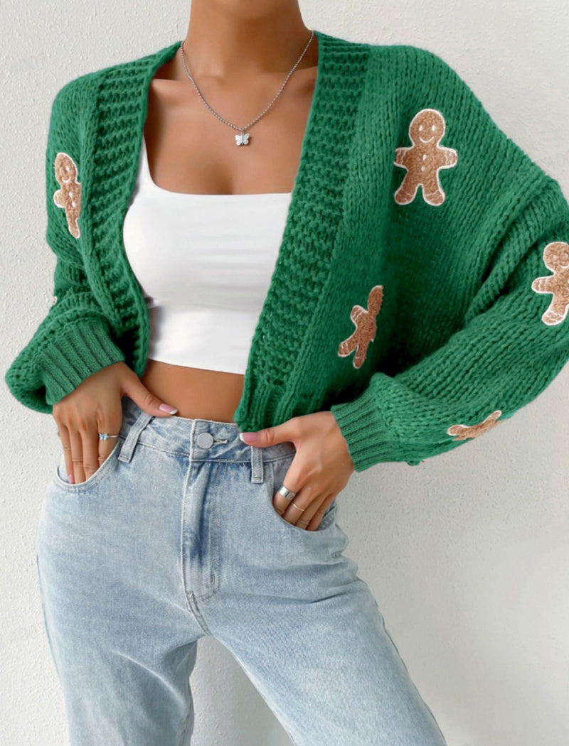 Gingerbread Applique Cardigan