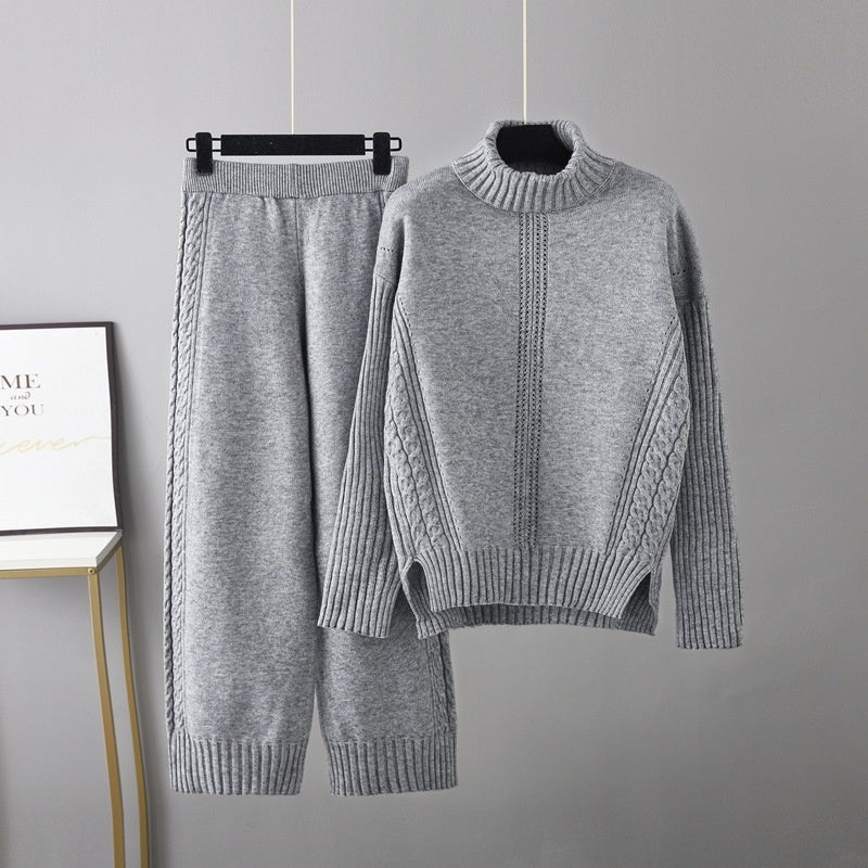 Cable Knit Sweater and Pants Lounge Set