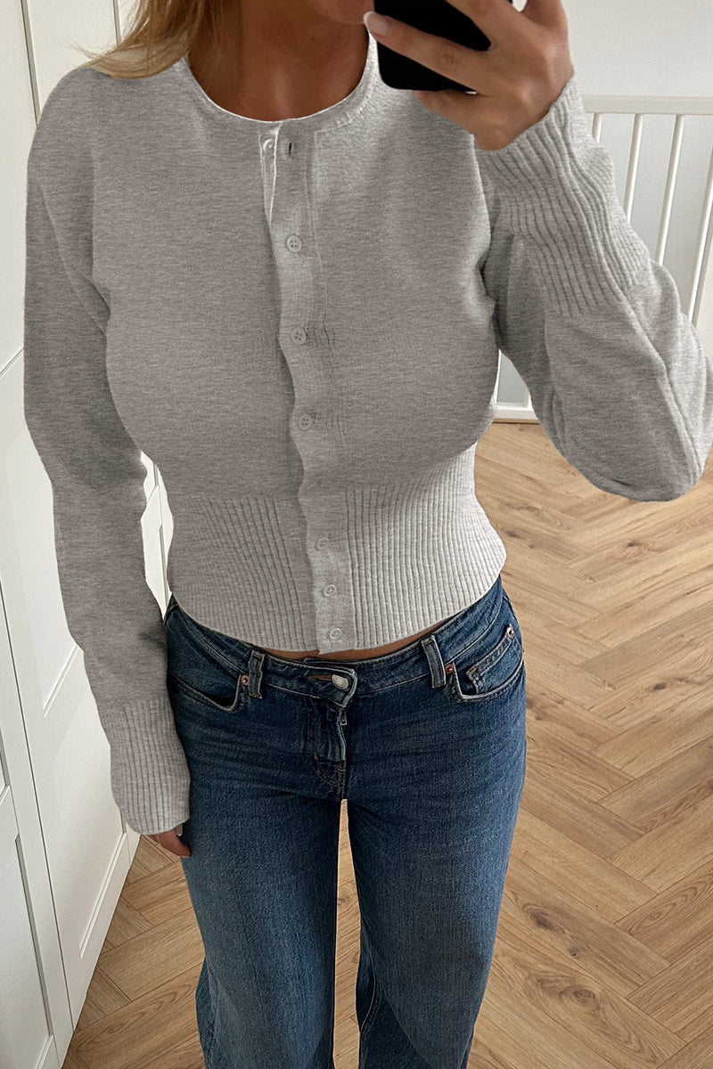 Elegant Button-Front Knit Cardigan