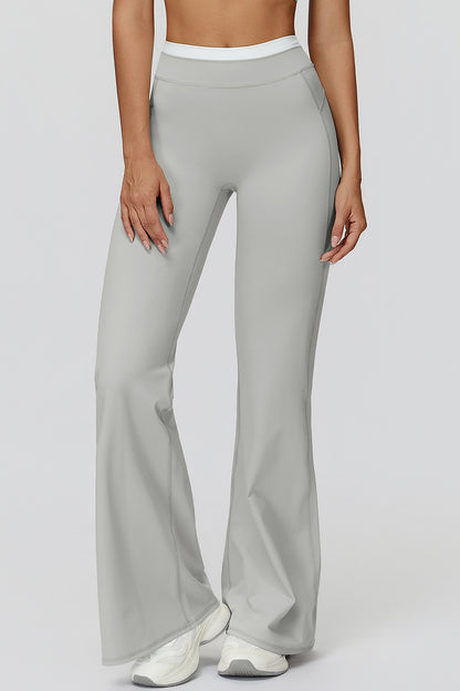 Flare Leg Joggers with Contrast Waistband