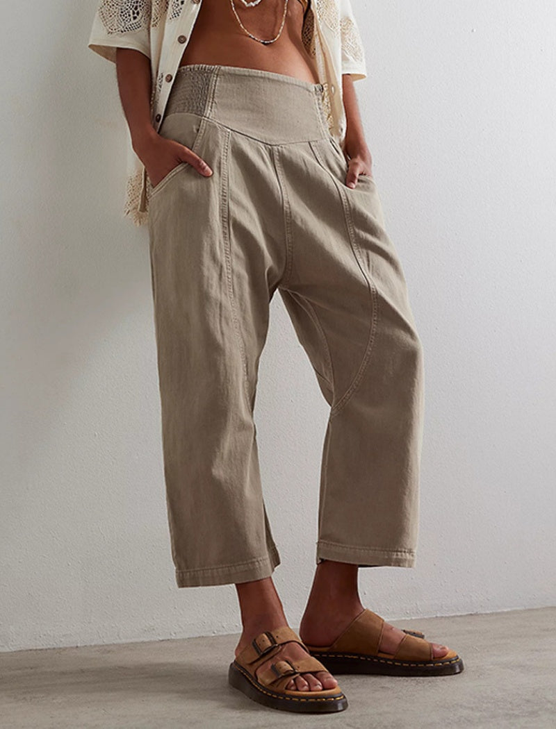 Relaxed Fit Cropped Harem Pants