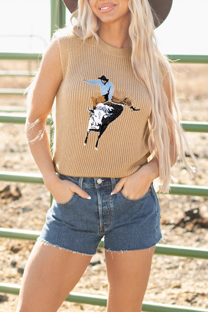 Cowboy Graphic Sleeveless Top