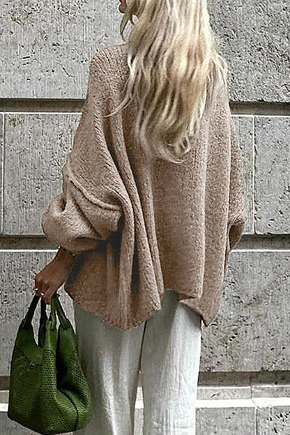 Oversized Knitted Cardigan with Button Detail