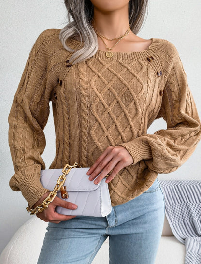 Knit Button-Accent Sweater