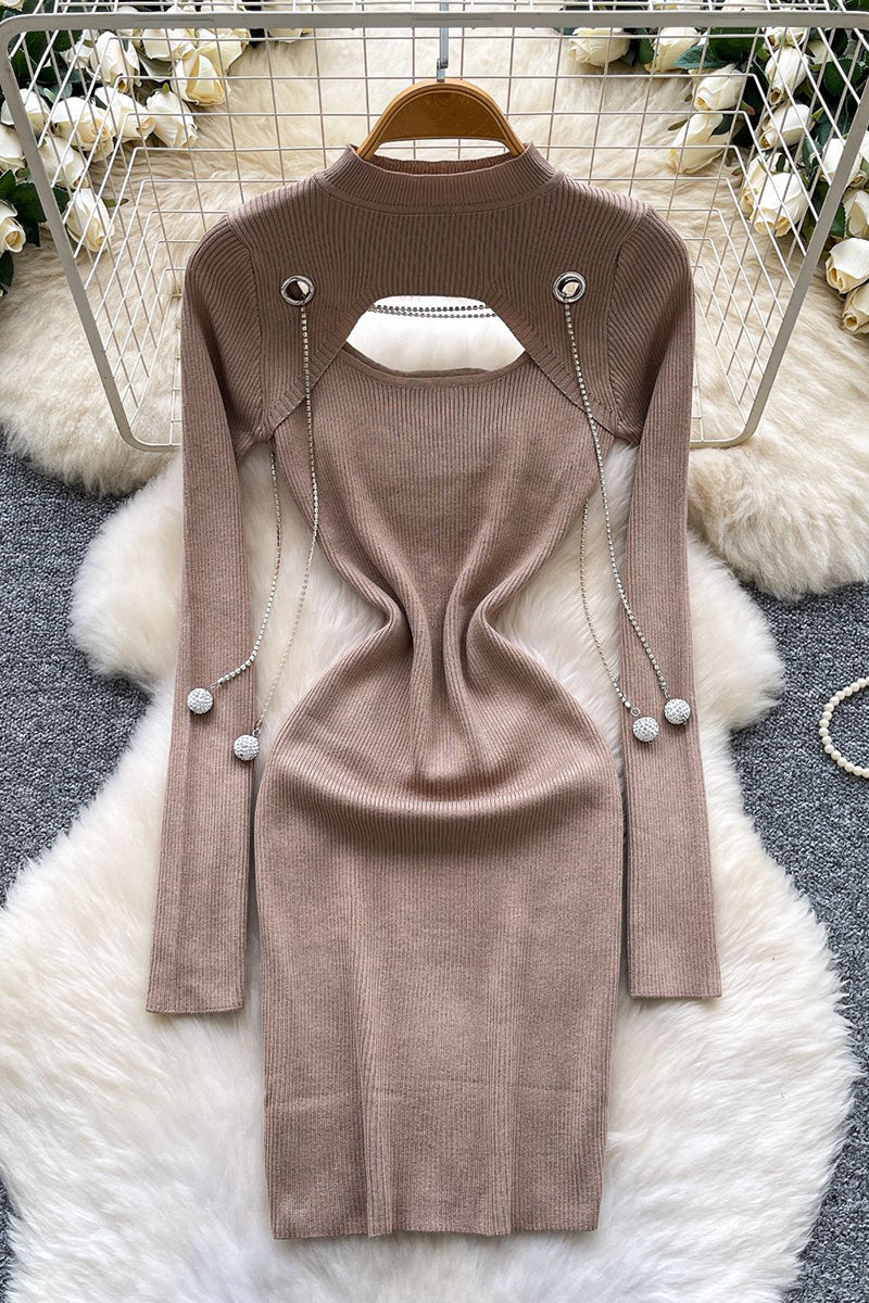 Cutout Chain Detail Casual Dress