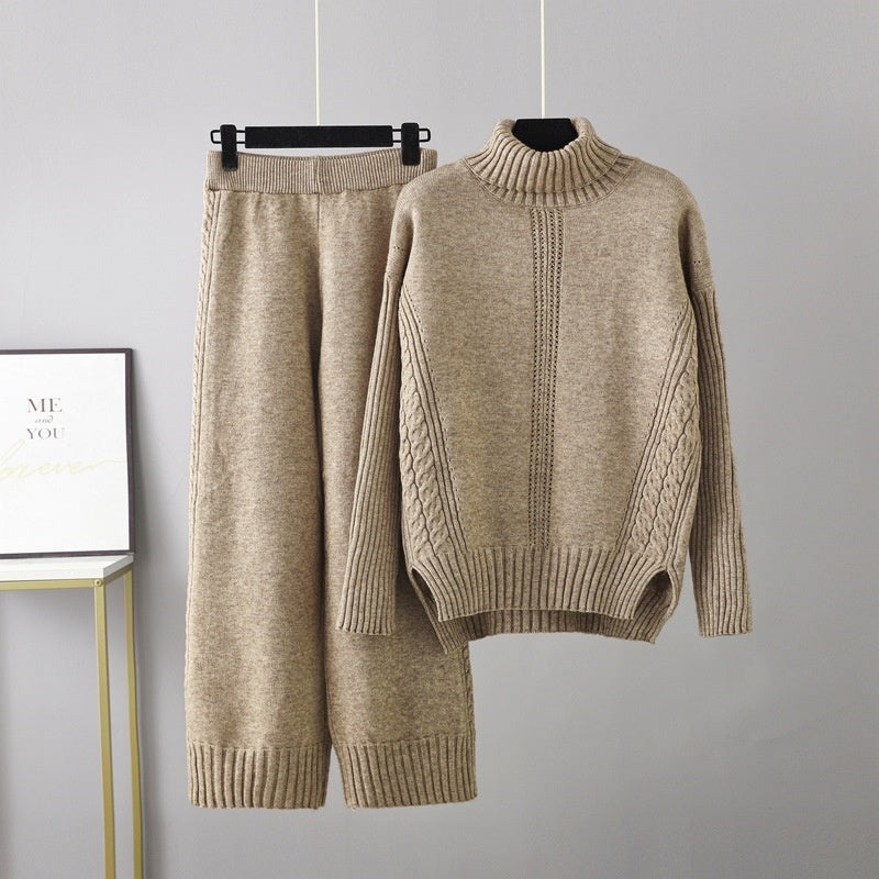 Cable Knit Sweater and Pants Lounge Set