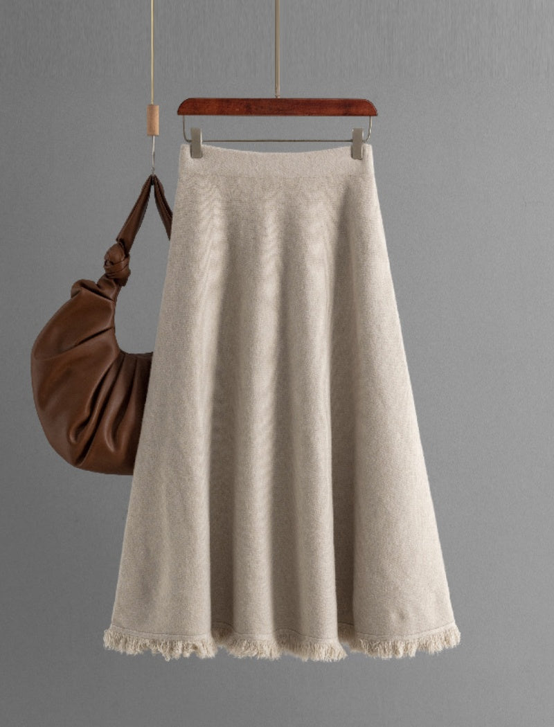 High-Waisted Flared A-Line Skirt