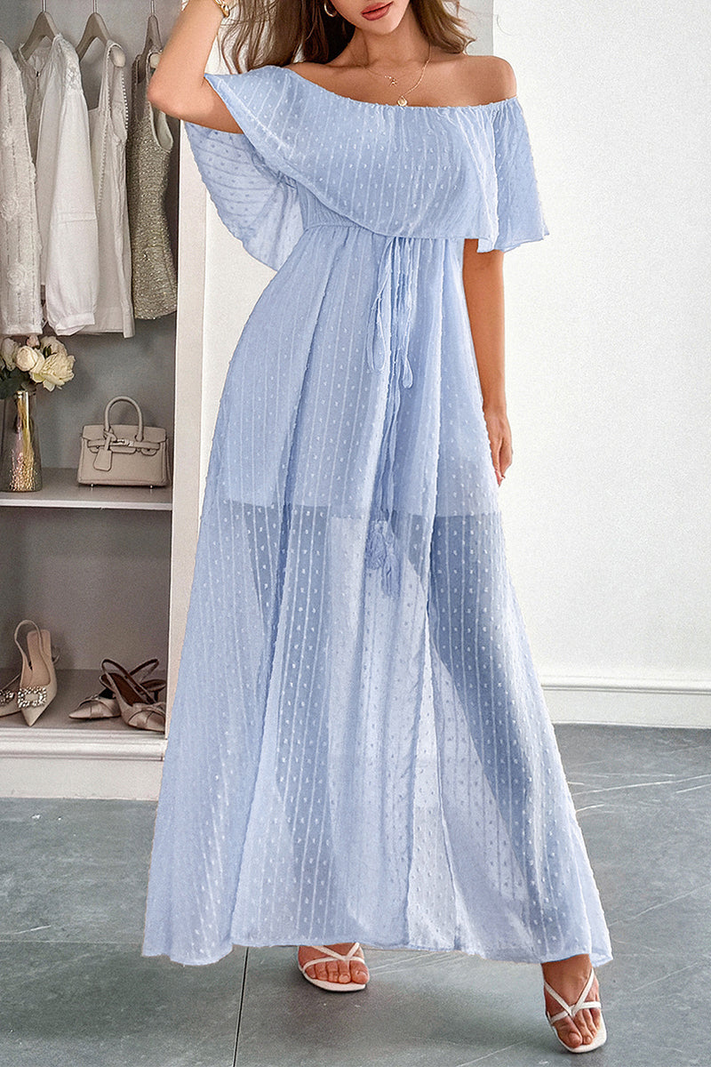 Off-Shoulder Polka Dot Sundress