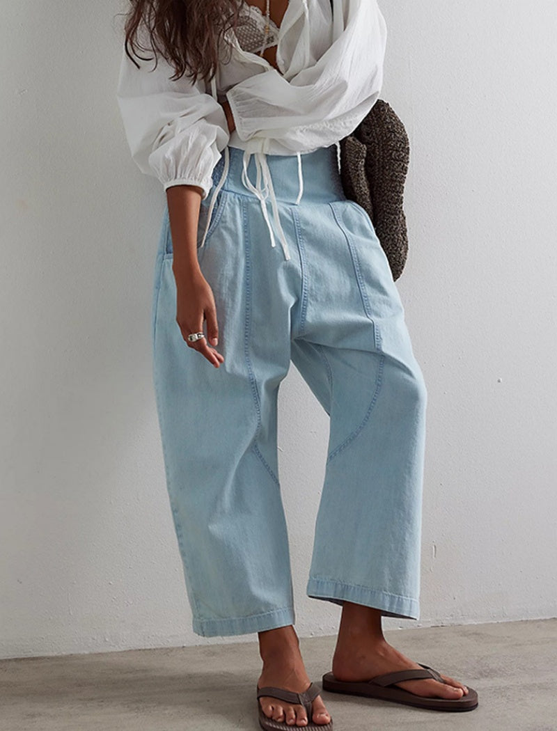 Relaxed Fit Cropped Harem Pants