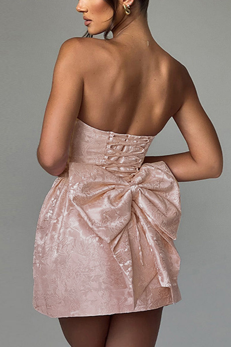 Strapless Floral Cocktail Dress