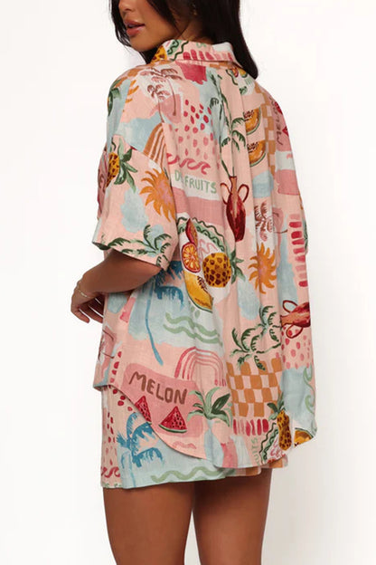 Short-Sleeve Graphic Shirt Romper