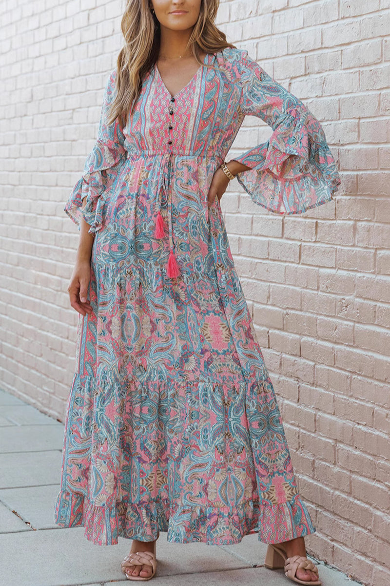 Boho Maxi Dress with Tassel Detail