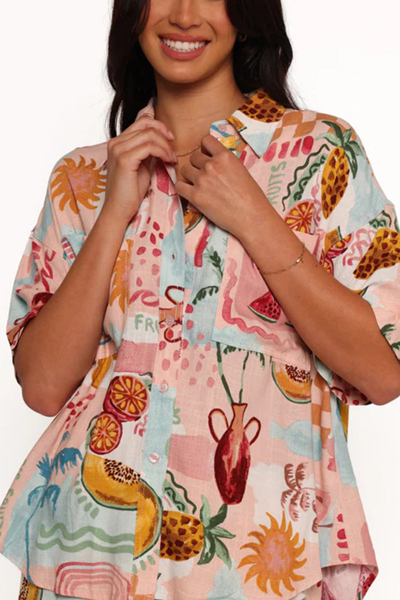 Short-Sleeve Graphic Shirt Romper