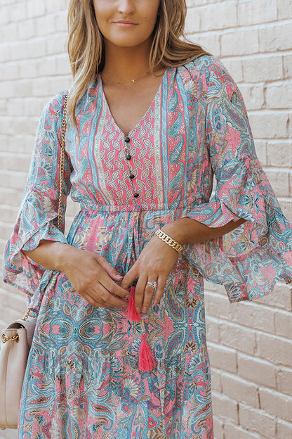 Boho Maxi Dress with Tassel Detail