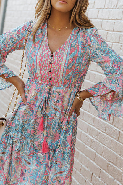 Boho Maxi Dress with Tassel Detail