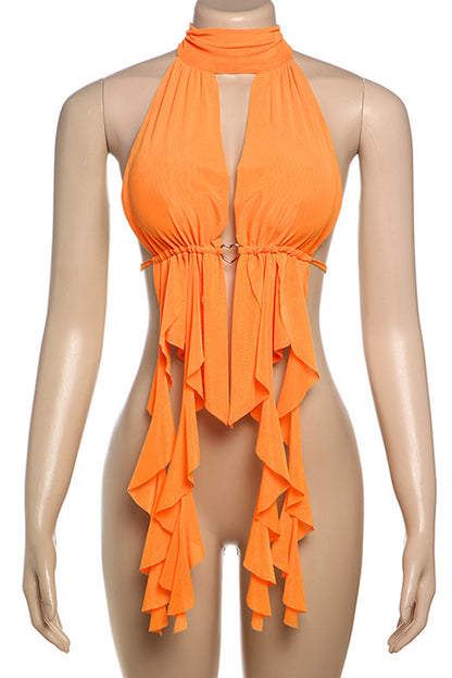 Halter Neck Draped Tank Top