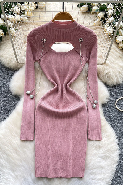 Cutout Chain Detail Casual Dress