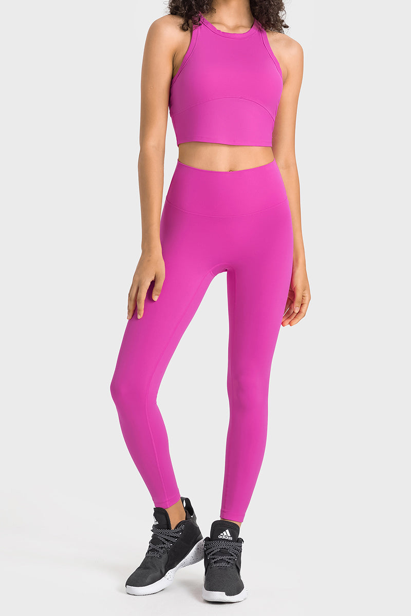 Sporty Crop Top and Legging Suit Set