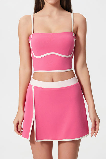 Stylish Contrast Trim Suit Set
