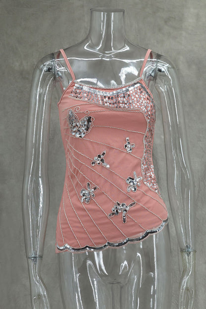 Embellished Sleeveless Tank Top