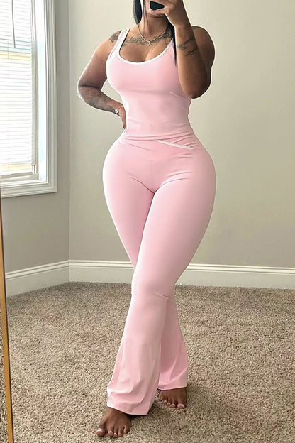 Scoop Neck Bodycon Jumpsuit