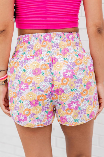 Floral High-Waist Casual Shorts