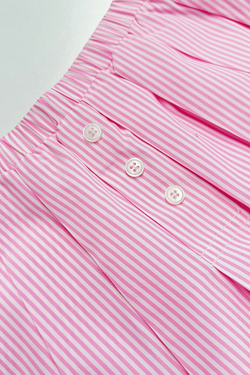 Chic Pleated Skirt and Cropped Top Set