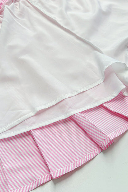 Chic Pleated Skirt and Cropped Top Set