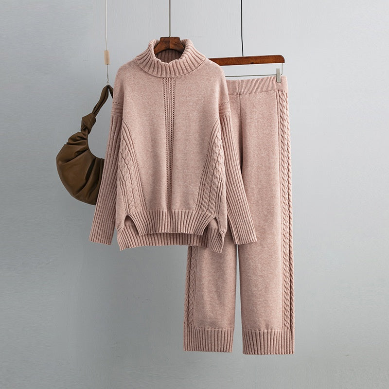 Cable Knit Sweater and Pants Lounge Set