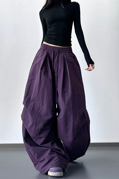 Wide Leg Relaxed Fit Casual Pants