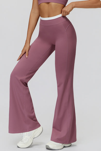 Flare Leg Joggers with Contrast Waistband