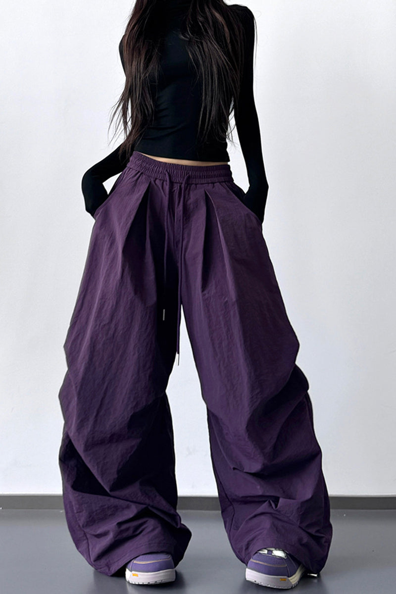 Wide Leg Relaxed Fit Casual Pants