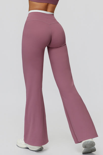 Flare Leg Joggers with Contrast Waistband