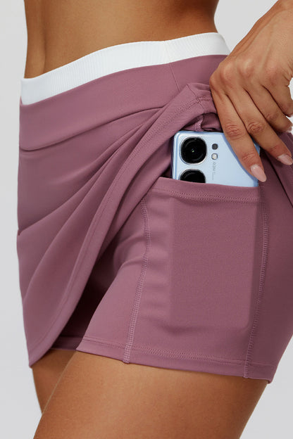 Sleek Active Skort with Contrast Waistband