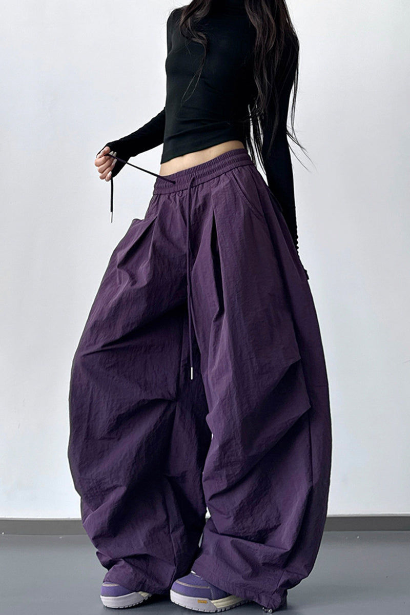Wide Leg Relaxed Fit Casual Pants