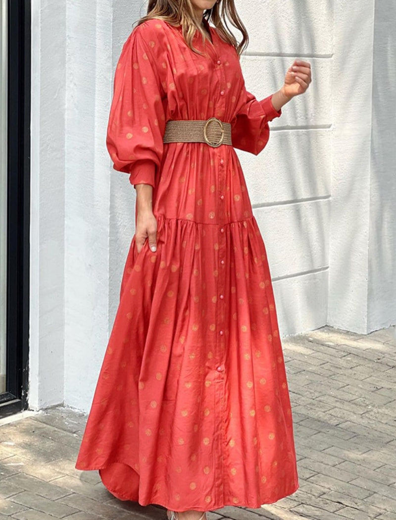 Belted Maxi Shirt Dress