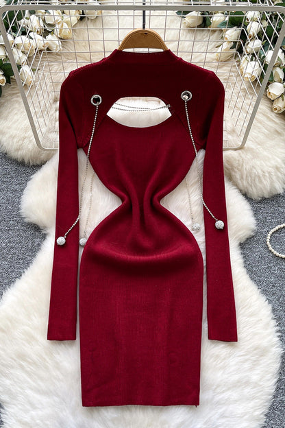 Cutout Chain Detail Casual Dress