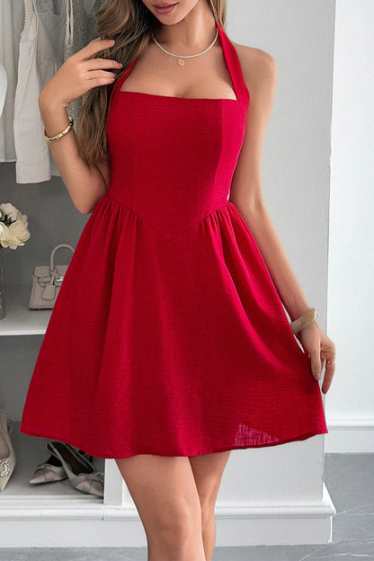 Halter Neck Sundress with Flared Skirt