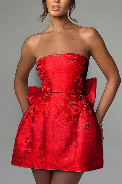 Strapless Floral Cocktail Dress