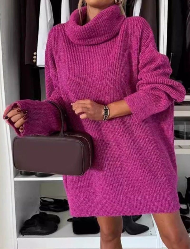 Oversized Turtleneck Knit Sweater