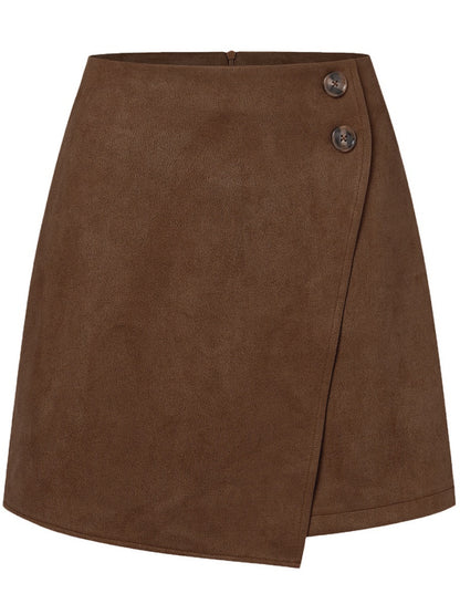 Wrap Front A-Line Mini Skirt