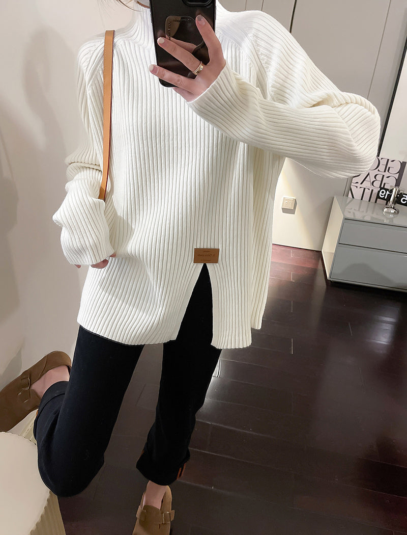 Oversized Ribbed Turtleneck Sweater