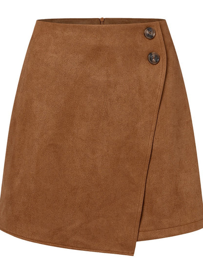 Wrap Front A-Line Mini Skirt