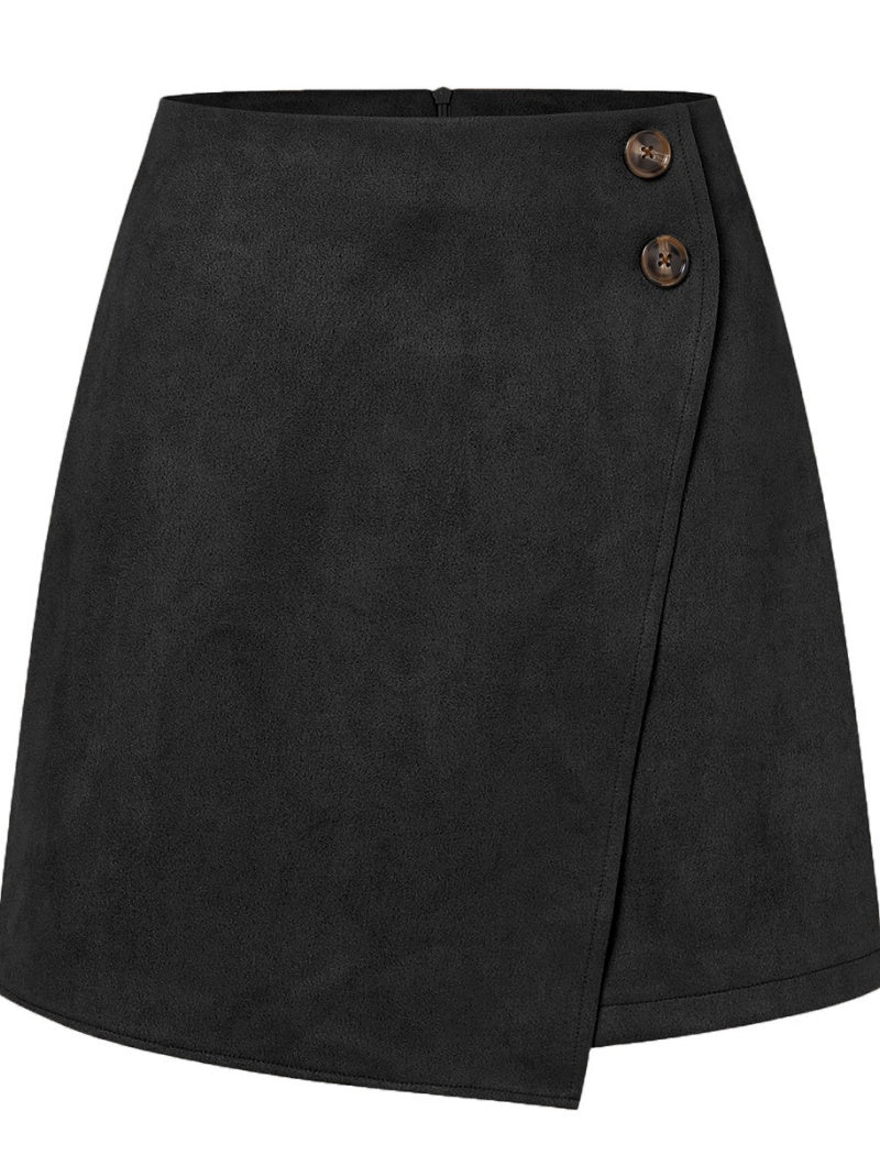 Wrap Front A-Line Mini Skirt