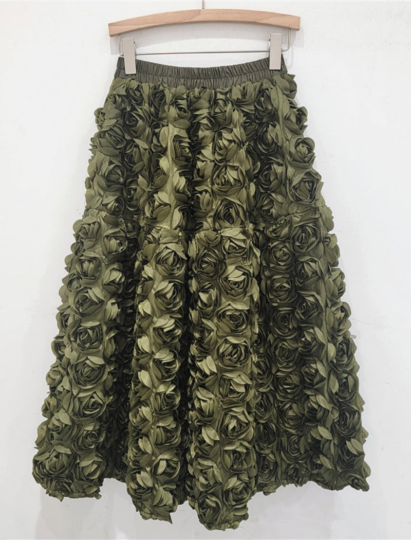 Floral Tiered Midi Skirt