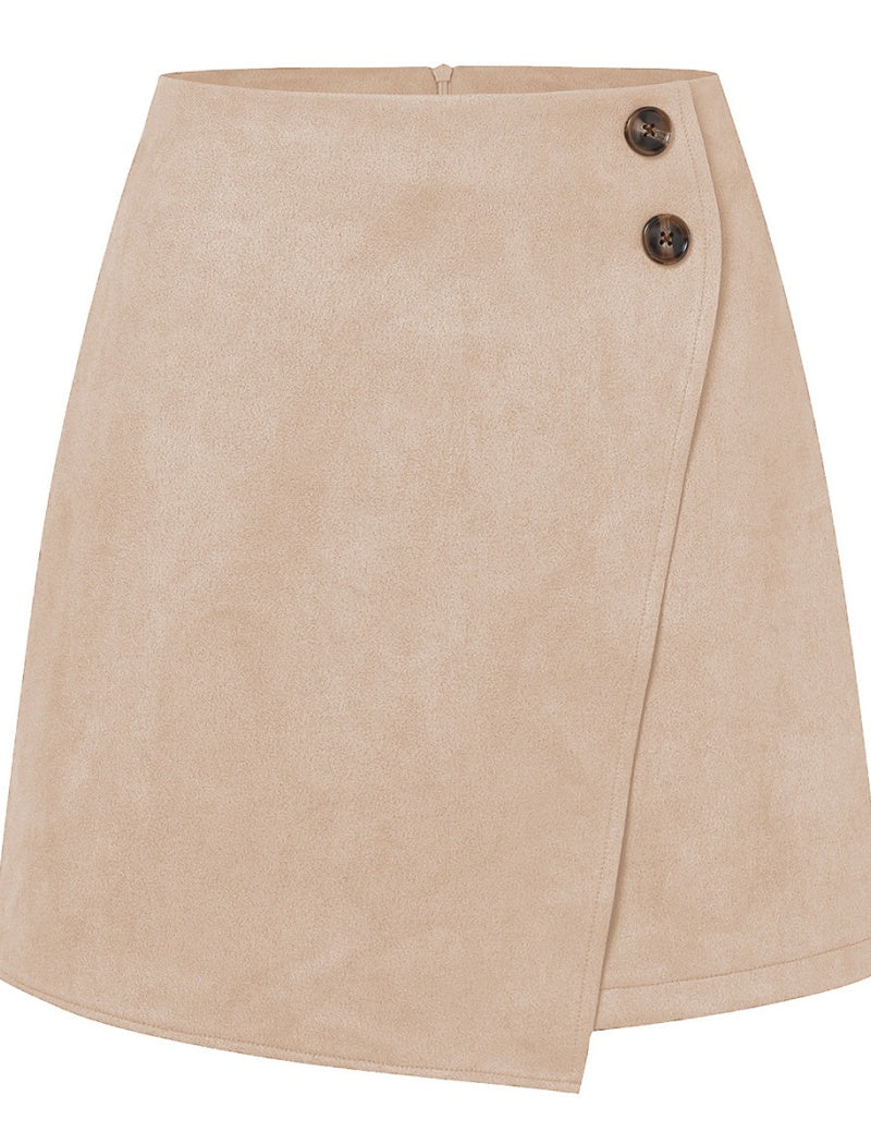 Wrap Front A-Line Mini Skirt