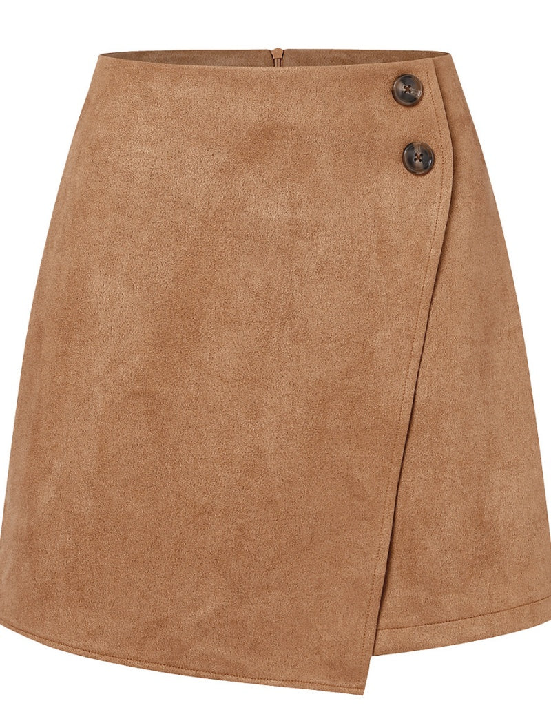 Wrap Front A-Line Mini Skirt