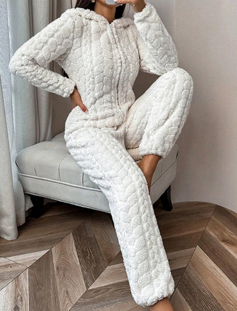 Hooded One-Piece Quilted Jumpsuit
