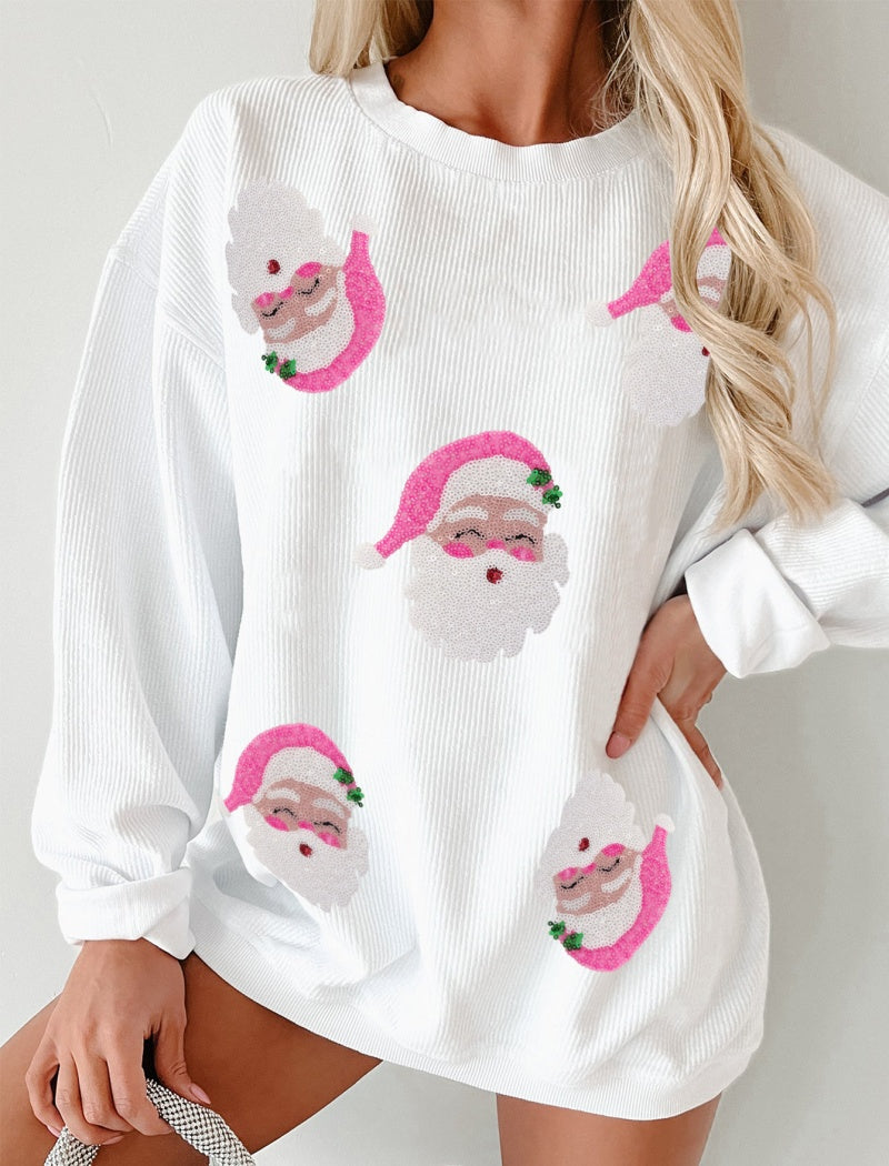 Festive Santa Graphic Oversized Top