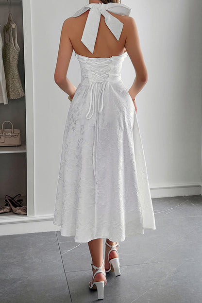 Elegant Halter Midi Sundress